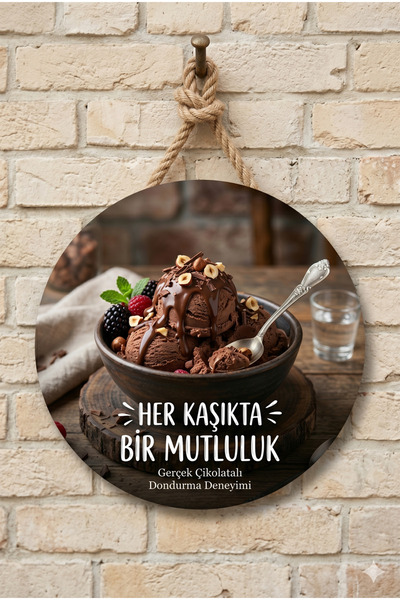 Mayeka Çikolatalı Dondurma Temalı Pastaneler Tatlıcılar Dondurmacılar İçin Ah...
