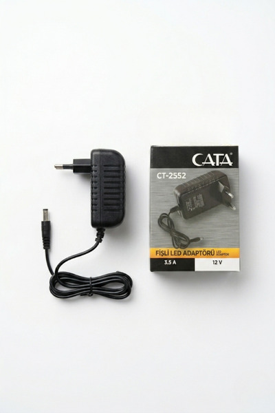 Cata CT-2552 Fişli LED Adaptörü 12V 3.5A 42W IP44 Şerit LED Güç Kaynağı DC Ba...