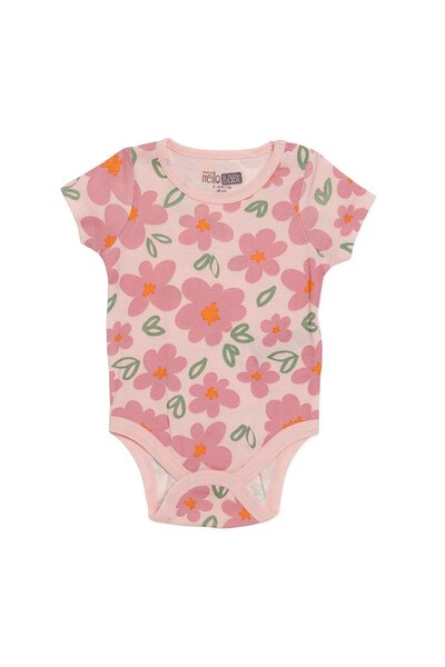 ebebek Hello Baby HelloBaby Kız Bebek Body Çıtçıtlı Çıtçıtlı Yaka Kısa Kol