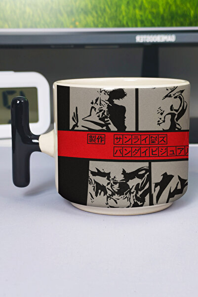 ZipZap Cowboy Bebop Anime Baskılı Seramik lüks kupa (1 Adet) T Şeklinde Özel ...