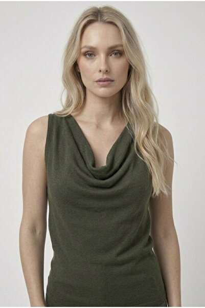Neden Tekstil Degaje Collar Sleeveless Knitwear Blouse
