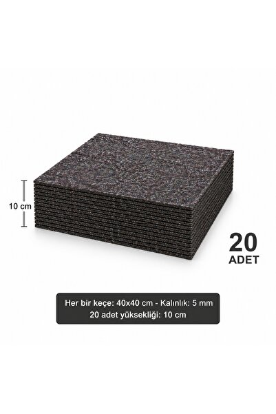 Jutien Multi-Purpose Felt 40X40 cm Sheet Felt 20 Pieces - Sound and Heat Insu...