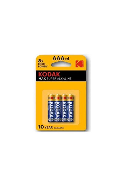 Kodak Алкална батерия Super Max AAA LR3, блистер от 4 броя