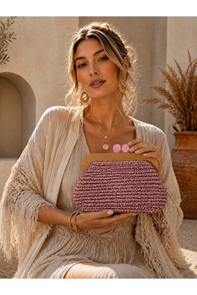 House Of Glix Glix Amalfi Clutch El Örgüsü Parlak Metalik İp Kadın Burslu Kap...