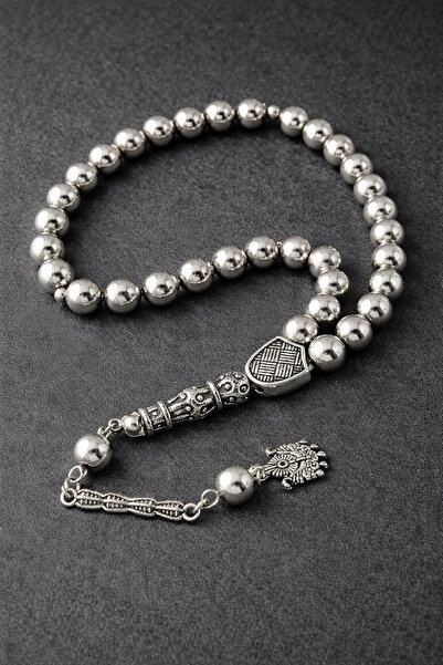 Eco Lounge Silver colored plastic prayer beads 8 mm