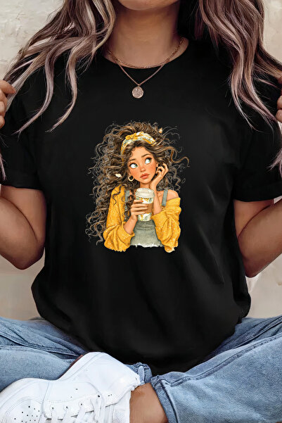 Sarah's Boutique Women's T-shirt – 100% cotton – Curly Latte