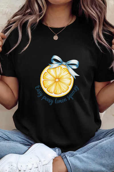 Sarah's Boutique Women's T-shirt – 100% cotton – Lemon Bow