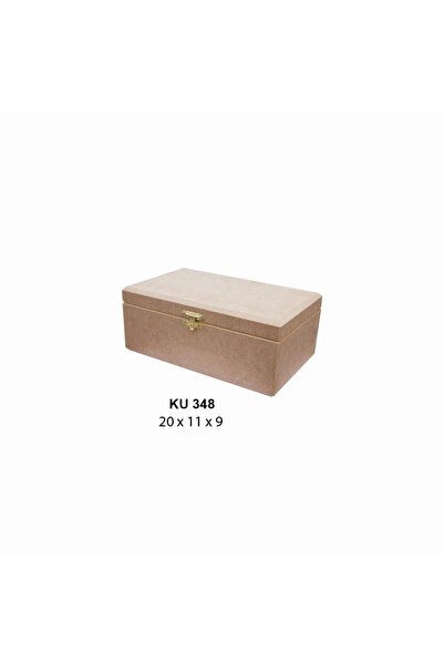 İstanbul Hobi Ahşap Dikdörtgen Kutu Klipsli 20x11cm KU348