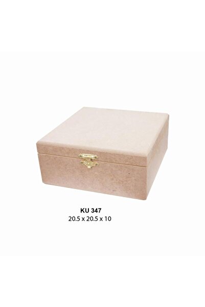 İstanbul Hobi Ahşap Kare Kutu Klipsli 20,5x20,5cm KU347