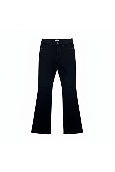 Generic Unisex Black Flared Denim Trousers