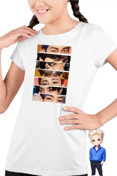 OEM Tricou Copii Fete Kpop BTS Eyes Bangtan