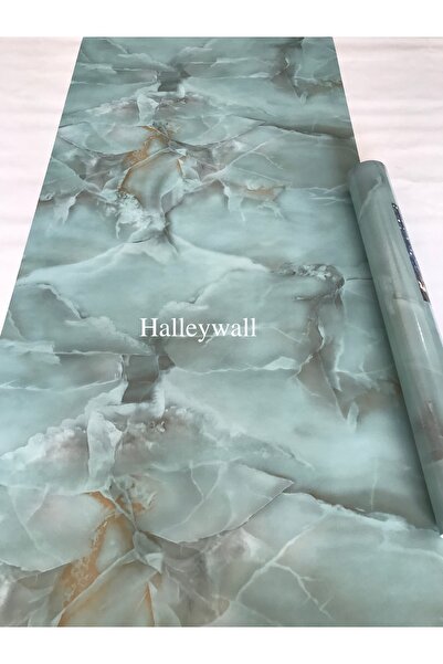 halleywall Turkuaz Mermer Desenli Duvar Kağıdı