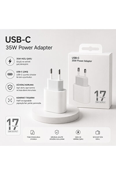 -C 5G 17 Pro Max Uyumlu 35W Power Adaptör