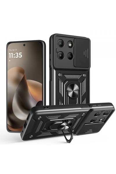 Techsuit Husa pentru Motorola Moto G77 / G67, Techsuit, CamShield, Neagra