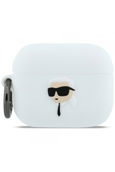 Karl Lagerfeld 3D Karl's Head Case for Apple AirPods Pro 3, White