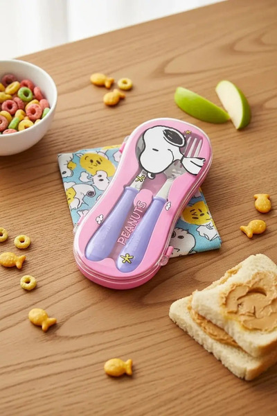 Miniso طقم شوكة وملعقة من سلسلة سنوبي المرخصة من الفولاذ المقاوم للصدأ باللون...