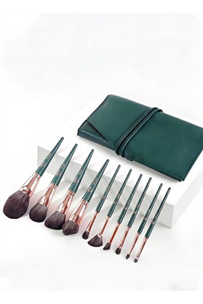 Energy 10-Piece Makeup Brush Set with Roll-Up Storage Bag