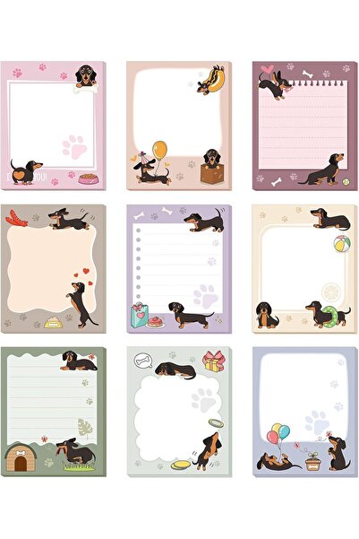 Arabest 9 Pads Cute Sticky Notes, Animal Sticky, 8 x 10 cm,Colored Adhesive M...