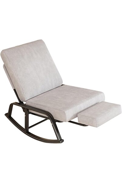 Arabest Rocking Chair, 3-Gear Adjustable Back and Footrest, Lounge Chair, Bre...