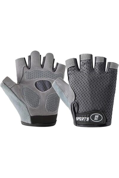 Arabest Gray Half Finger Kids Cycling Gloves Non-Slip, Padded, Antislip, Fing...