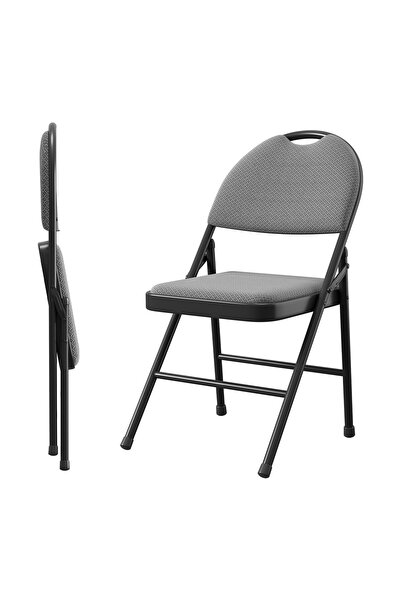Garvee - Set of 2 Folding Metal Chairs with Non-Slip Ear Pads, Chair with Cot...