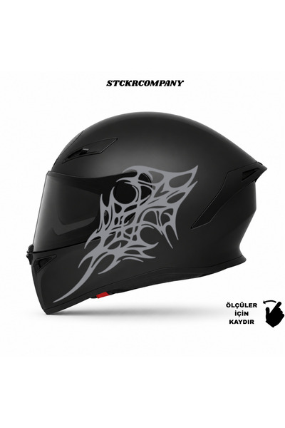 STCKRCO Tribal Neo Kask Sticker – Motor Kaskı İçin Premium Gothic Sticker - M...