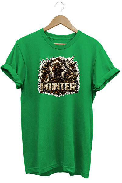 WİDİ Unisex Pointer Hunter Printed T-Shirt - Hunter Dogs Series Crew Neck Cot...