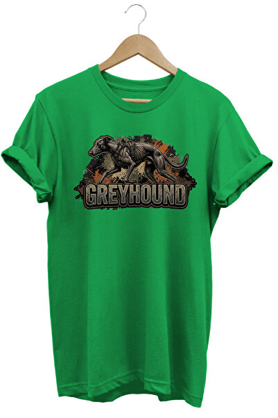 WİDİ Unisex Grey Hound Printed T-Shirt - Hunter Dogs Series Crew Neck Cotton ...