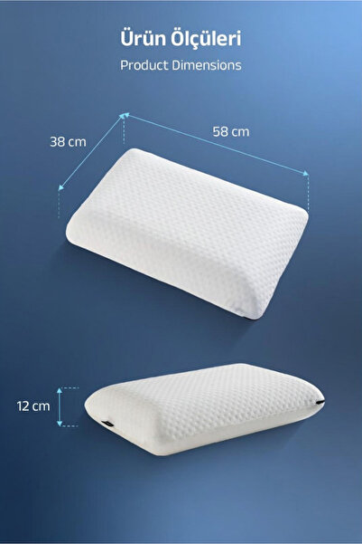 VİSCOTEX Sleep Comfort %100 Visco Ortopedik Boyun Destek Yastığı 58x38x12 cm