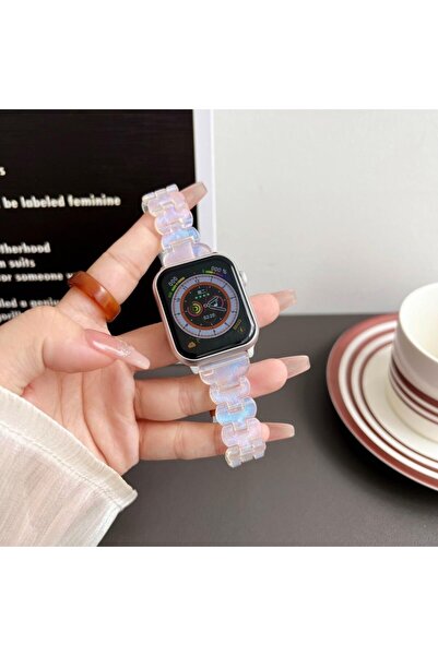 UnDePlus Apple Watch 10/11 42mm-38/40/41mm Kordon Hologramlı Parlak İnce Bakl...