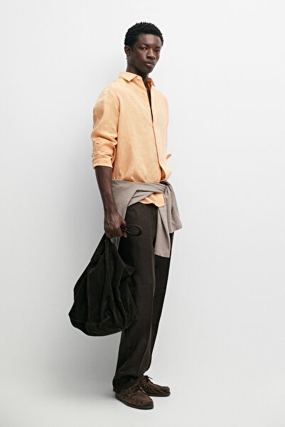 Massimo Dutti %100 keten regular fit gömlek