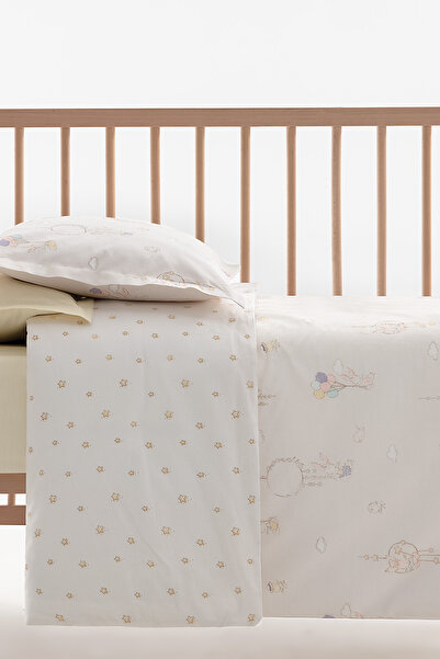 Yataş Mini Alleya Printed 100% Cotton Baby Duvet Cover Set - Beige