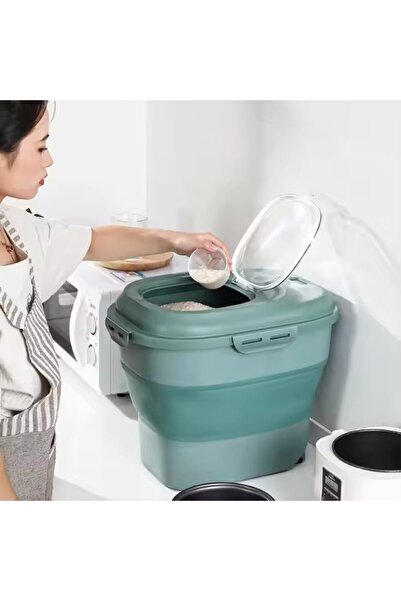 Generic Folding Household Rice Barrel, Moisture-Insect Proof Plastic Food Sto...