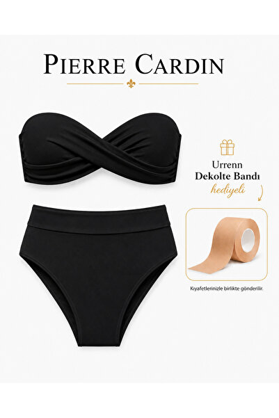 Pierre Cardin Straplez Bikini Takımı — Yüksek Bel, Push-Up Dolgulu -Urrenn Ba...