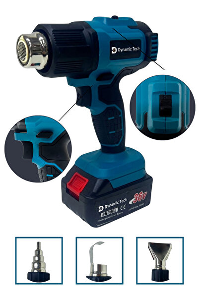 DynamicTech Profesyonel 2 Kademeli Şarjlı Sıcak Hava Tabancası DT-616