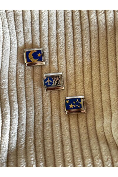 bijoux uniques قلادة من الفولاذ الإيطالي بتصميم القمر والنجوم والطائرات والنج...