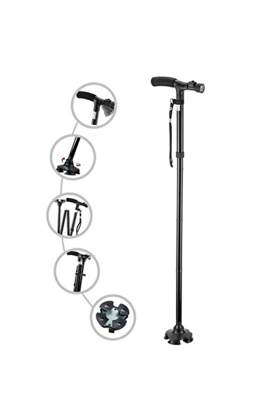 ULTIMATE Walking Aid Cane with Circular Base and Flashlight