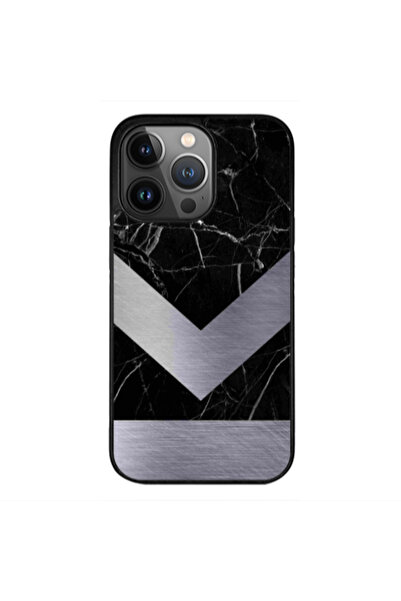 Other Apple iPhone 13 Pro Max Marble Arrow Down Black Glossy Θήκη