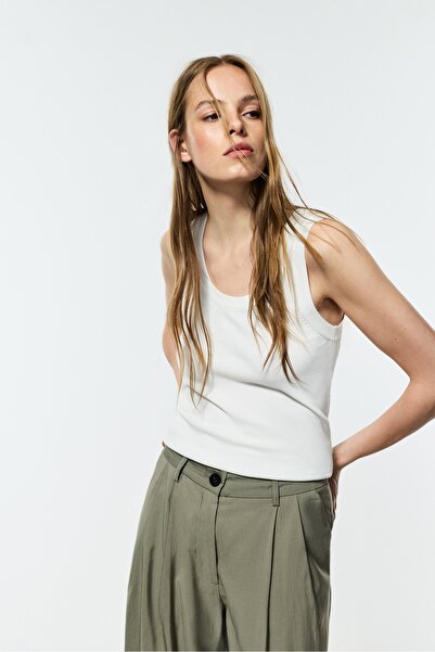 LEFTIES Dökümlü triko basic top