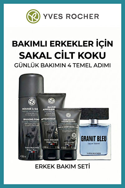 Yves Rocher Erkek Parfüm ve Sakal Bakım Seti Tıraş Köpüğü Tıraş Sonrası Balsa...