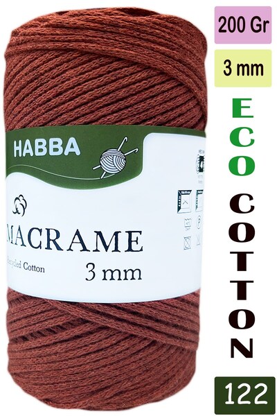 habba respect Habba 3 mm -Premium Cotton Cotton Macrame Cord-Cotton Chain Mac...