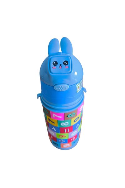 teknohediye 350 ml Children's Thermos Bottle with Straw - 304 Stainless Steel Educational Smart Kids Water Bottle School Nursery Water Bottle Bpa