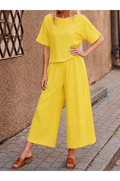 Kokosh moda Women's Crew Neck Relaxed Fit Loose Summer Blouse Pants Two-Piece...