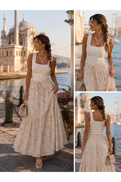 SİFU Kadın Kare Yaka İnce Triko Atlet Bluz Yazlık Esnek Fit Basic Premium Triko