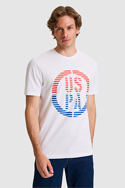 U.S. Polo Assn. Erkek Regular Fit Bisiklet Yaka Beyaz Tişört 50326955-VR013