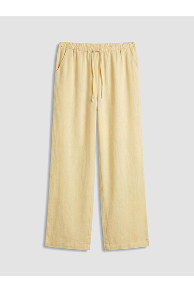 LC Waikiki Vizyon New Season Elastic Waist Linen Blend Women's Trousers