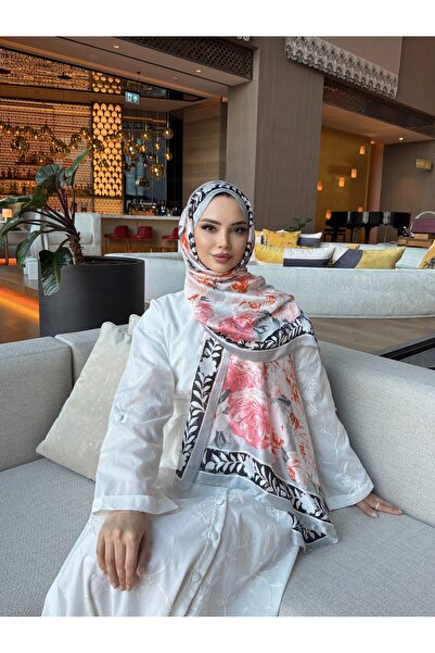 tomrisboutique Luxury Voile Silk Shawl Hijab Foulard Scarf Shawl Floral Patte...