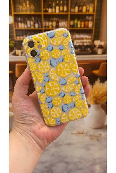 Vip Case Iphone 11 Uyumlu Limon Desenli Şeffaf Darbe Emici Kamera Korumalı Cl...