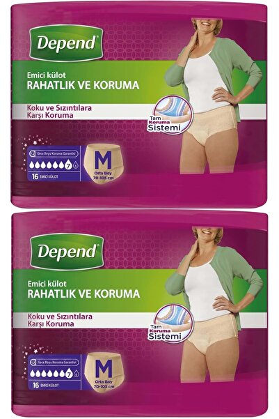 Depend حفاضات داخلية ماصة للبالغين أفانتاج بي كيه متوسطة الحجم للنساء 32 قطعة
