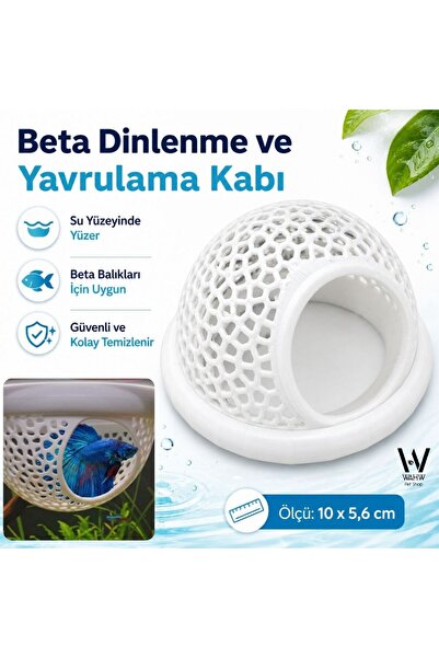 Wahw Pet Akvaryum Beta Dinlenme Ve Yavrulama Kabı (Özel Tasarım Betta Yatağı)